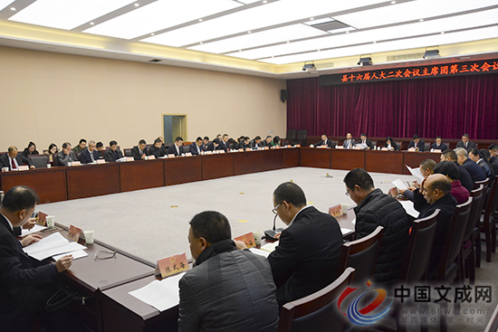 县十六届人大二次会议举行主席团第三次会议